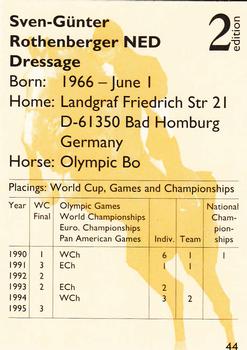 1995 Collect-A-Card Equestrian #44 Sven-Gunter Rothenberger / Olympic Bo Back